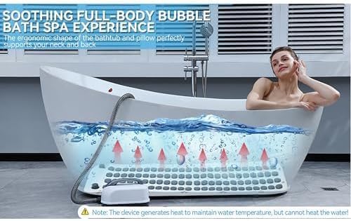 Alfombrilla de masaje con almohada inflable y control remoto, impermeable, antideslizante, con potente bomba de aire, ajuste de 6 velocidades para un mejor sueño
