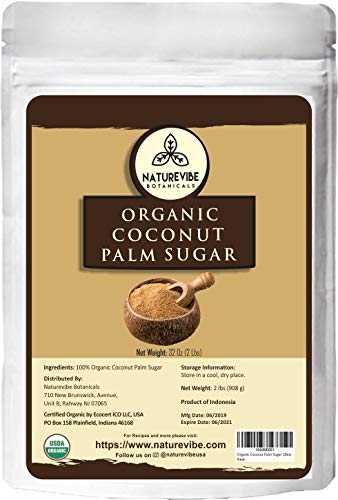 Naturevibe Botanicals Organic Coconut Palm Sugar, 2lbs | Non-GMO and Gluten Free |