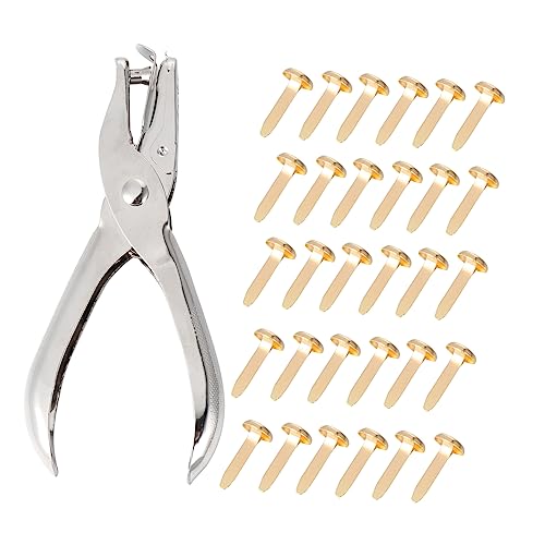 BEBEMOKO 200 Piezas Uñas de patas album bacho herramienta Material de manualidades tweezers clavaito agujero oficina rizar sujetador de papel de punta sujetadores de latón planchar