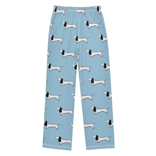 Boys' Pants Dog Scandinavian Blue Long Bottoms Jogger Pants Elastic Waist Trousers with Pockets S-XL