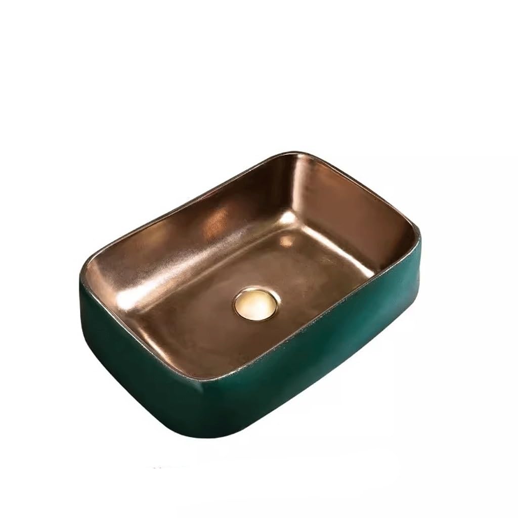 ASerZenith Bathroom Sink Vessel Nordic Washbasin Countertop Ceramic Bathroom Washbasin Single Basin Marble Countertop Vessel Sink(One Color-A)