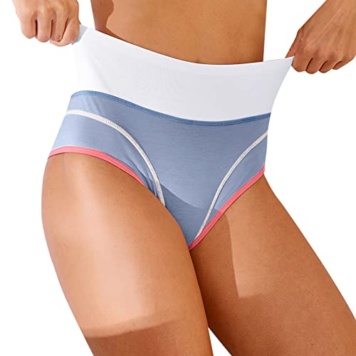 jieGorge Calzoncillos de color patchwork para mujer, bragas de seda de hielo. Ropa interior de algodón.