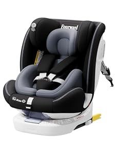 Fourward Baby Autositz Kindersitz 360°drehbar mit ISOFIX und Ruheposition, 40-150 cm / 0-12 Year, 5-Punkt-Sicherheitsgurt, Kinderautositz, ECE R129, Platzsparend für Kleinwagen/Cabrio