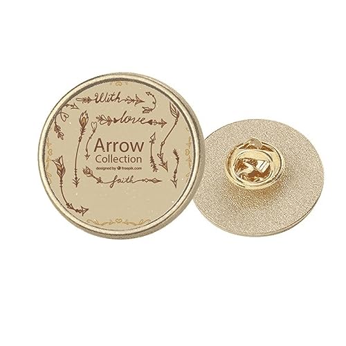 Broche ronde en métal doré style bohème, l'accessoire flèche élégant pour rehausser vos tenues