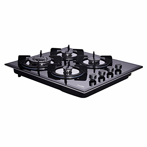 Deli-kit® 24 inch Gas Cooktop Dual Fuel Sealed 4 Burners Tempered Glass Gas Cooktop Drop-in Gas Hob DK145-A01S Gas Cooker by Deli-Kit - Image 2