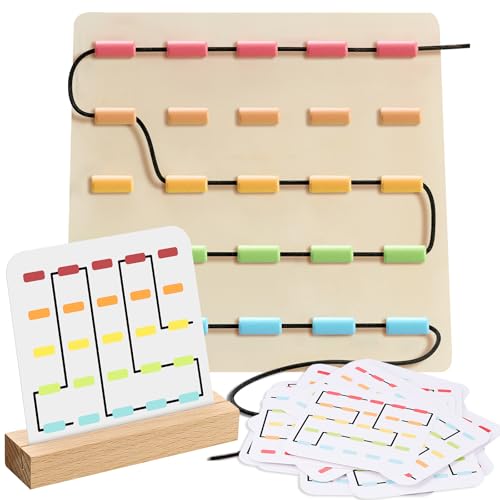 Soulchen Memory Games for Seniors Threading Game for Seniors for Elderly Brain Games for Elderly, Adults, Tubes Threading Puzzle Board Gadgets Gifts