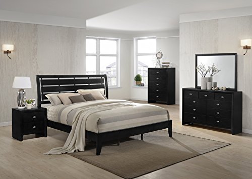 Round Hill Furnituregloria Black Finish Wood Dresser And Mirror. #TOP6