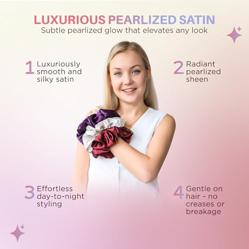 Pearlized Satin Oversized Scrunchies - image 5