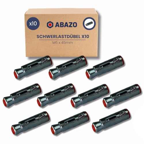 ABAZO - Dübel Schrauben Set, Satz Schwerlastdübel, Hohlraumdübel, Keilanker weiß verzinkt, Expansionshülse verschiedene Größen - 10, M6x45mm