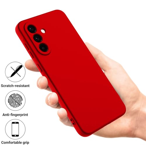 Image of Back Cover for Samsung Galaxy A56 5G / A36 5G | Full Camera Protection | Premium Liquid Silicon Case | Flexible Bumper Case for Samsung Galaxy A56 5G / A36 5G (Red)