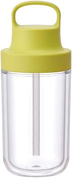 KINTO 20062 Togo Bottle, 12.2 fl oz 360 ml, Yellow, Includes Straw, Lightweight, Water Bottle, Dishwasher Safe, Double Wall Construction