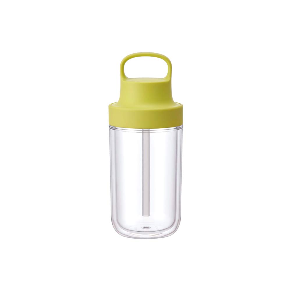 KINTO 20062 Togo Bottle, 12.2 fl oz (360 ml), Yellow, Includes Straw, Lightweight, Water Bottle, Dishwasher Safe, Double Wall Construction
