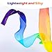 HiUnicorn 2-Pack 100% Silk Rainbow Ribbon Dance Streamers Wand for Kids & Adults Party Favor Praise Church Worship Streamer Tambourine