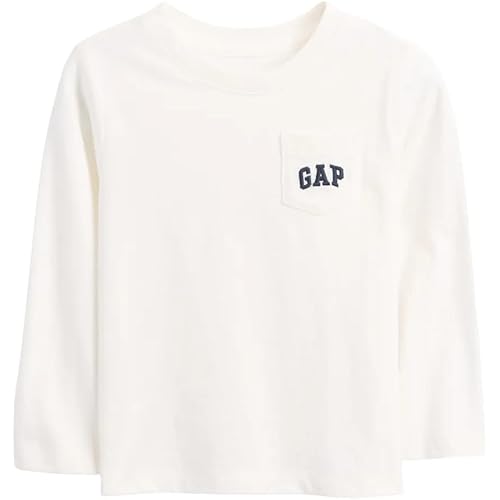 GAP Baby Boys Long Sleeve Pocket T-Shirt New Off White, 6-12M