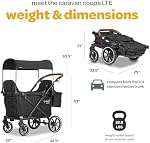 Larktale Caravan Coupe LTE 2-Seater Compact Stroller Wagon with Ultra-Small Fold and Raised Seats