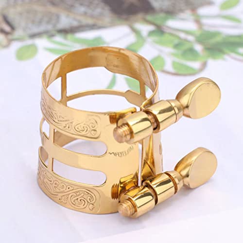 MILISTEN 1 Pair Alto Sax Mouthpiece Ligature Double Screws Ligature Brass Lacquered Brass Alto Saxophone Ligature for Saxophone Accessories - Image 3