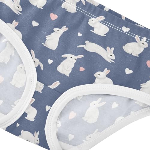 Wusikd White Rabbits Girls' Underwear Cotton Cute Bunnies Girls Briefs Soft Toddler Underwear 5T4