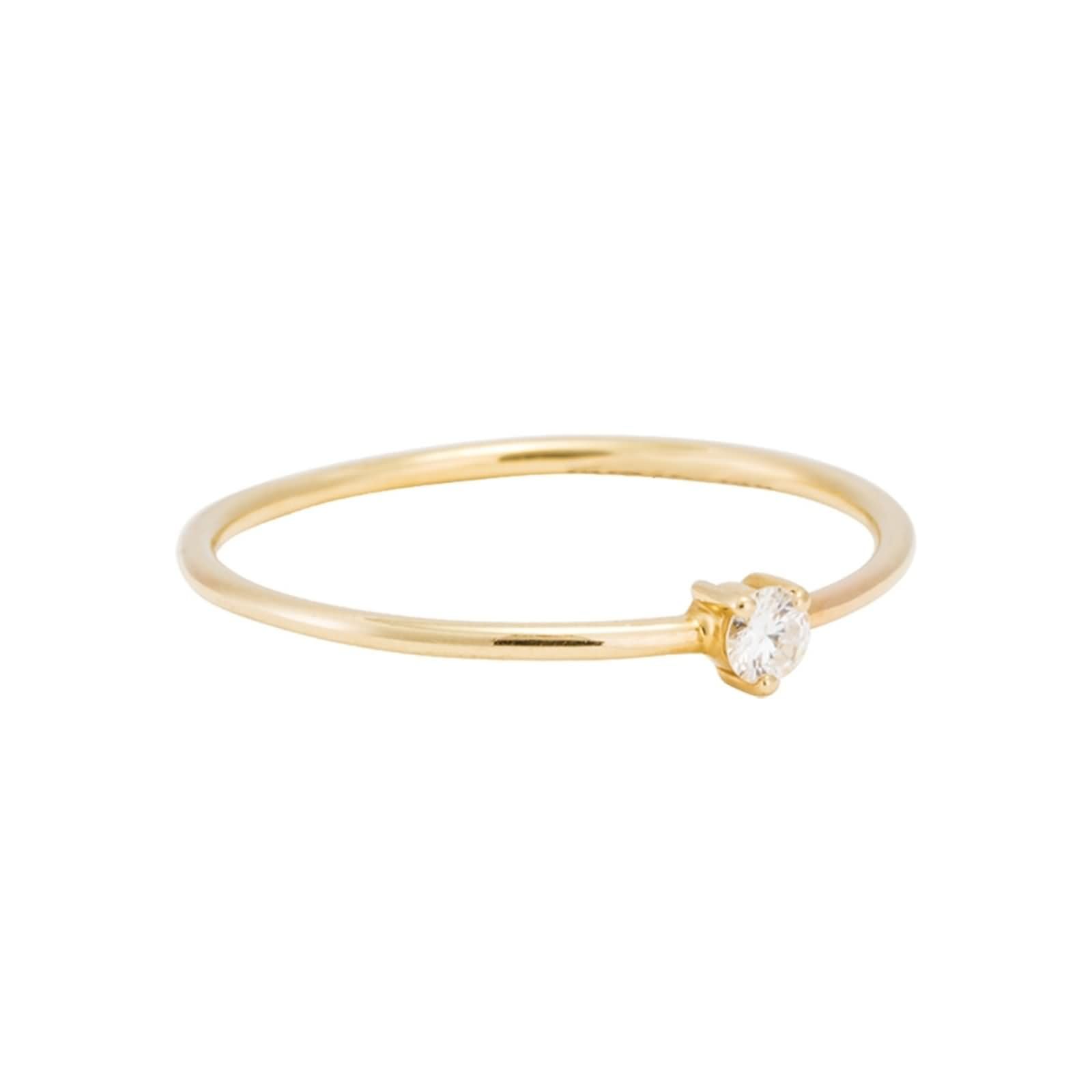Beydodo Anillos de Boda Oro Amarillo 9 14 18 K Mujer con 3x3mm Redondo Solitario con Moissanita, Anillos Mujer Boda Oro
