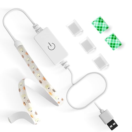 Aurevita Tira de luz para máquina de coser, tira LED de 0,3 m, cable de alimentación de 1,7 m, 5 V, kit de tira de iluminación USB, blanco frío con regulador táctil, interior