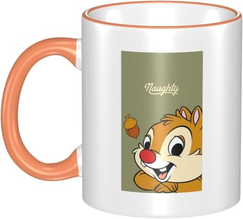男女贈り物チ ップ デール 耐熱カップ セラミック ティーカップ 陶器 マグ マグカップ コーヒーカップ かわいい セラミック おしゃれコップ かわいい 景品 マグ 贈答品 Orange