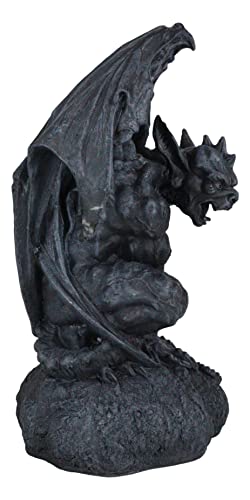 Estatua grande de gárgola guardian encorvada con alas 12.5 pulgadas miniatura 5