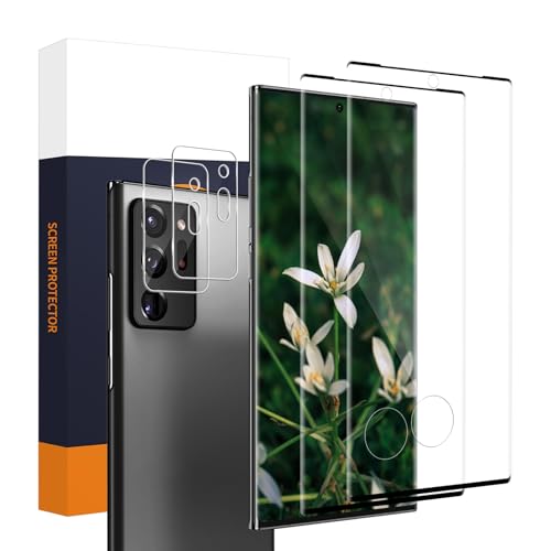 Carantee 2+2 Verre trempé pour Samsung Galaxy Note 20 Ultra 5G, Couverture 3D intégrale Vitre Protection+Caméra Arrière Protecteur, 9H Anti Rayures, 0,33mm...