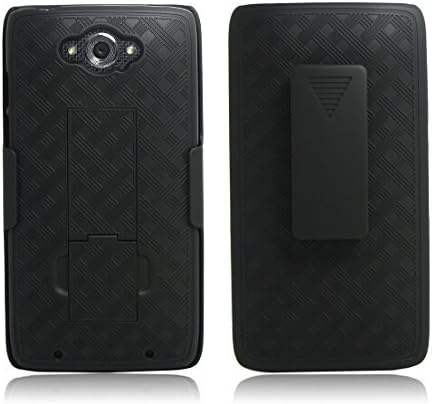 XYZ Moto Droid Turbo 2 Case (Verizon) Secure Holster Shell & Kickstand Combo Quality Dual Layer Multi Design Protection Cover (Black Holster Combo)