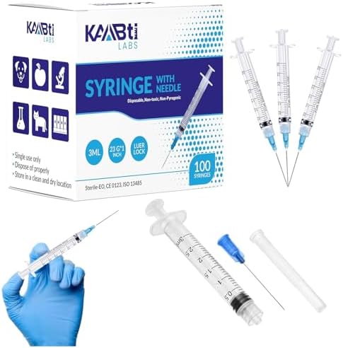 Sterile Injection Set Kaabti Labs 3ML Syringe and Needle Sets, Luer Lock, Disposable ...