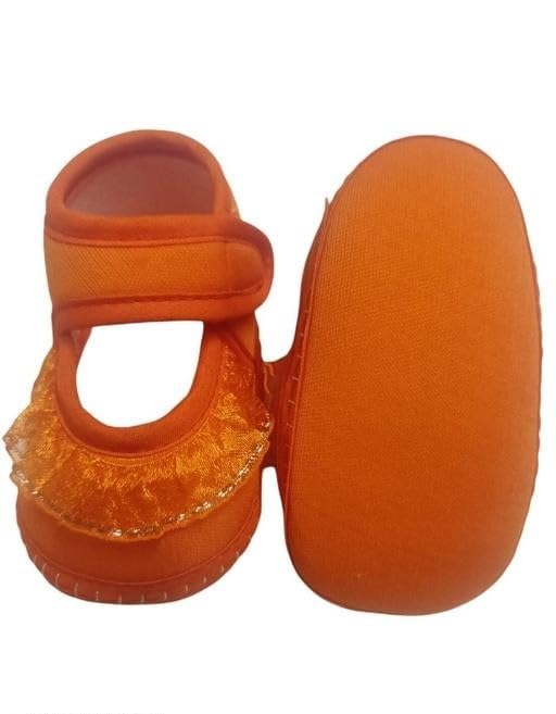Image of Cute Baby Girl Sandals Soft Cotton Booties Comfortable Slip Shoes for Early Walking