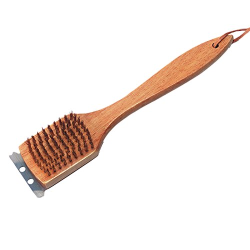 Brosse Barbecue Piuluvor® 30cm - Poils Laiton Et Acier Inoxydable | Nettoyage Profond Des Grilles
