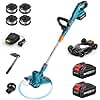 Seesii String Trimmer : 12’’ Cordless Weed Wacker & Edger with 2 * 4.0Ah Batteries - Electric Lawn Mower with 1.3’’/2.1’’ Adjustable Deck - 3-in-1 Battery Lawn Mower for Garden/Yard