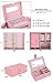 Kendal Large Leather Jewelry Box/Case/Storage/Organizer With Travel Case and Lock, Mothers Day Gifts for Mom (Pink)