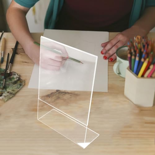 Tablero de acrílico transparente redondo COLLBATH con ángulo regulable para escritorio 3