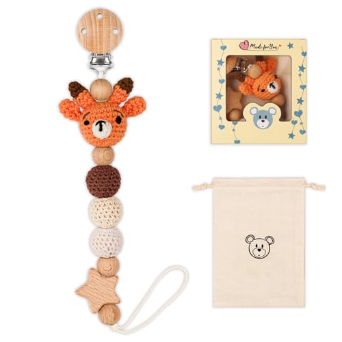 Image of LSTRAGY Pacifier Clip, Cute Animal Pacifier Holder Clip for Boys and Girls, Most Pacifiers, Baby Teethers, Baby Shower and Baby Essentials(Deer)