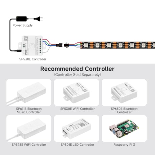 Tira LED RGB direccionable SEZO WS2815 16.4ft 300 LEDs miniatura 4