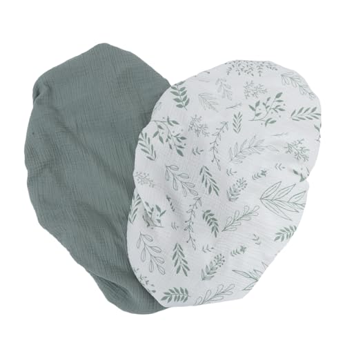 Kisangel 2 Piezas Sábanas Ajustables para Colchón de de Algodón Suave Transpirable Funda Protectora Desmontable para Cuna y Cuna Portátil Pack Estampados para Recién Nacidos