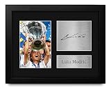 HWC Trading Luka Modric Real Madrid Gifts Printed Signed Autograph Picture for Soccer Fans and Supporters - US Letter Framed (ID-008389)