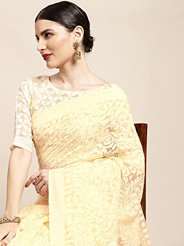 Image of AKHILAM Women's Printed Brasso Printed Saree With Unstitched Blouse Piece (RR0MSKR01E Parent)