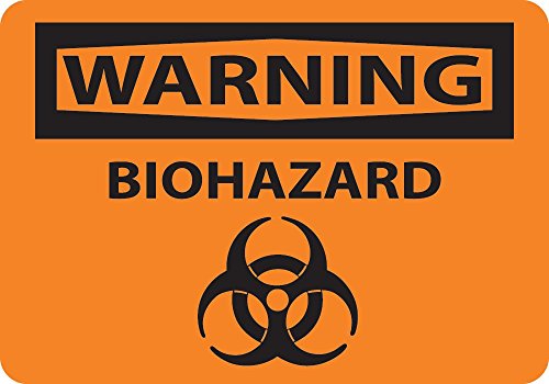 Panneau Warning Biohazard NMC en plastique rigide de 25,4 x 35,6 cm