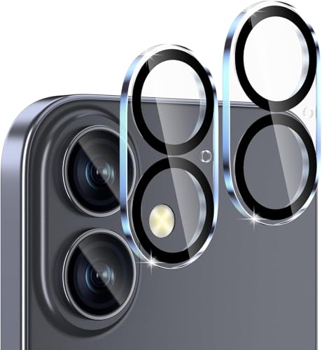 Image of Titanium Camera Lens Protector for iPhone 17 & iPhone 16 & 16 Plus Clear 9H Tempered Glass, Scratch & Drop Resistant Camera Cover HD Clear Anti-Fingerprint Case Friendly Easy Install Camera Protector