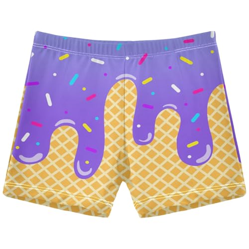 Boys Swim Trunks Quick Dry Kids Bathing Suit Medium Purple Ice Cream Toddler Swim Shorts Boardshorts Swimwear 3t