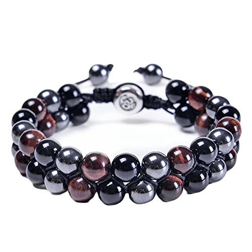 Bracelet de perles double couche de 8 mm, le cadeau idéal ajustable pour elle
