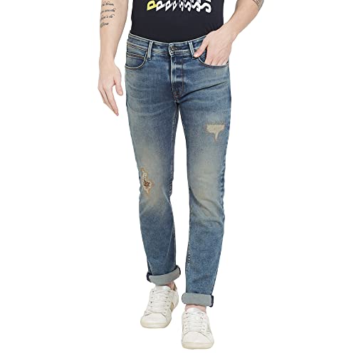 Image of Pepe Jeans Men's Vapour Slim Fit Mid Waist Lightly Washed Jeans