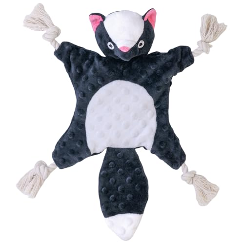 Giocattolo per cani a forma di scoiattolo senza imbottitura, peluche interattivo resistente per cuccioli da masticare con zampe a nodi di corda per masticatori aggressivi