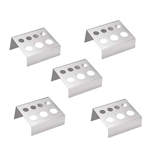 Tattoo Ink Cup Holder,5pcs 7 Holes Stainless Steel Tattoo Pigment Ink Cup Caps Holder Stand Pigment Cup Cap Container Holder Stand for Tattoo Machine Supply (silver)