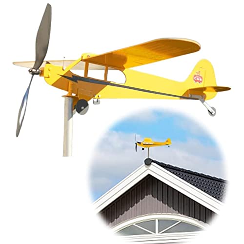 Uvoggfua Piper J3 Cub Airplane Weathervane,2023 New Airplane Wind Spinner Metal Weathervane Windmill,Airplane Weather Vane For Sheds Yard Garden Patio Lawn,Flight Lovers Gifts (Size : 32 * 28Cm) #TOP4