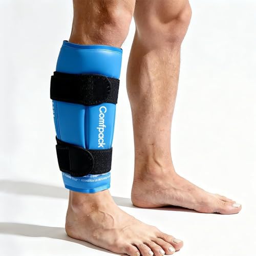 Reusable Leg Ice Pack Wrap for Calf & Shin Splint Relief - 360° Full Coverage Hot & Cold Therapy Compression Sleeve, FSA Eligible Ice Pack for Knee, Elbow and Arm Swelling