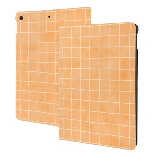 Étui pour iPad 10.2 compatible iPad 9e/8e/7e génération avec support folio et motif orange