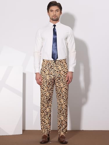 Pantalon de ville imprimé géométrique coupe plate pour homme élégant