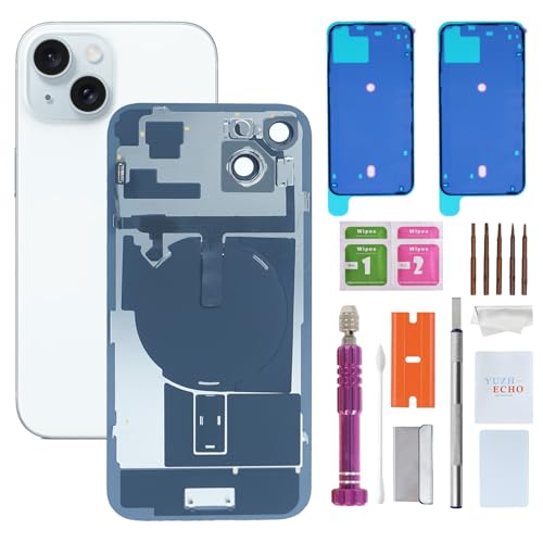 Back Glass Replacement for iPhone 15 Plus (6.7 inches Blue) Integrated Glass & Wireless Charging Repair Tools are Included